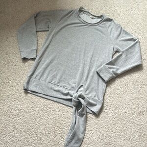 Gray Tie-Front Sweatshirt